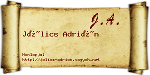 Jálics Adrián névjegykártya