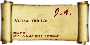 Jálics Adrián névjegykártya